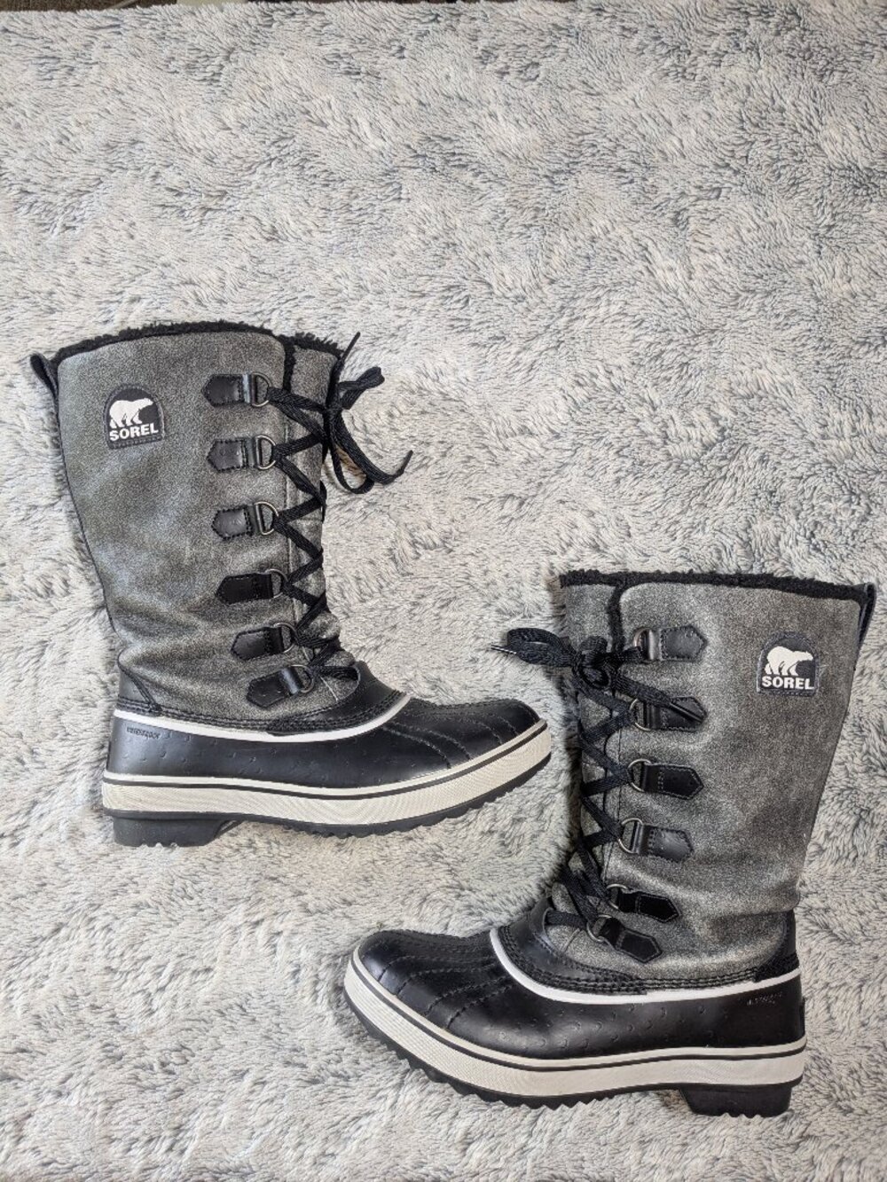 Sorel Gray Tall Tivoli Boots Warm Winter Waterproof Size 7